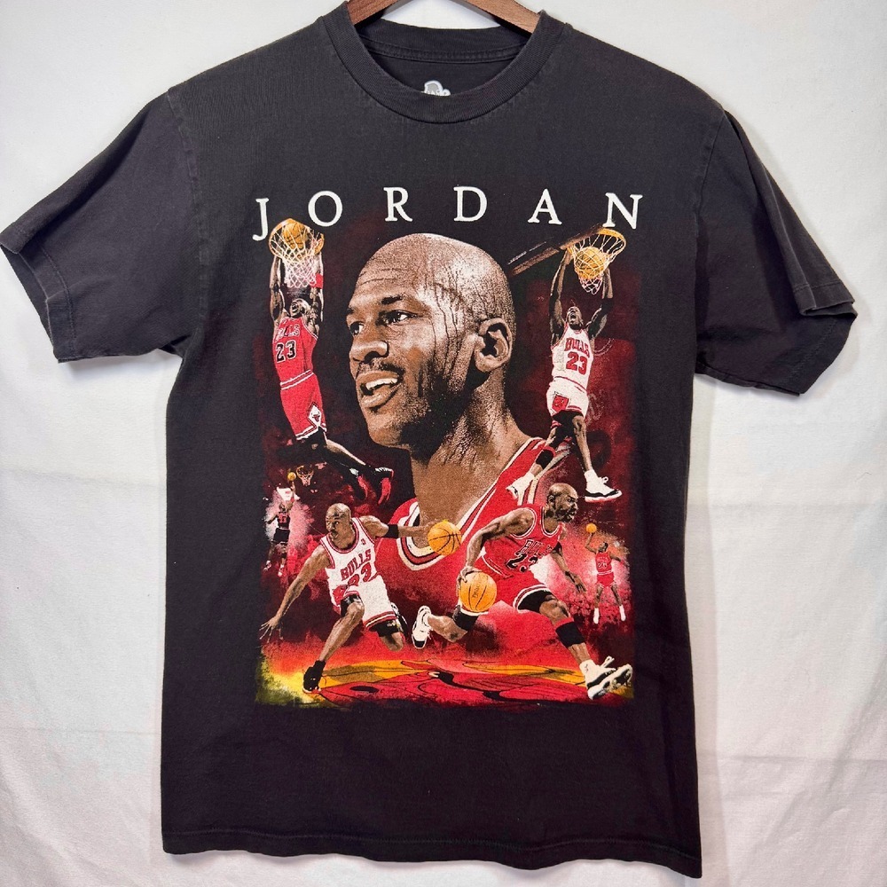 Jordan Graphic T-Shirt‎ Michael Jordan Bulls Basketball Tee Black Sz Medium